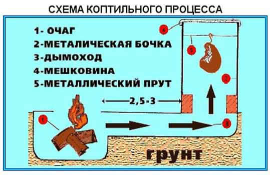Схема коптильного процесса Схема коптильного процесса